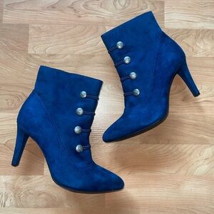 Rialto Royal Blue Heeled Boots with Silver Accents